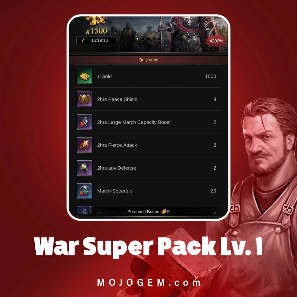 آفر War Super Pack Lv. 1 کلش اف امپایرز