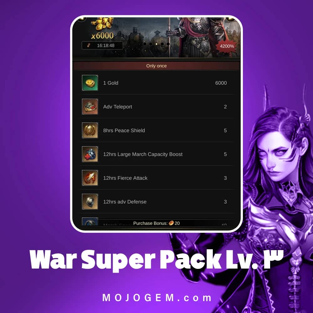 آفر War Super Pack Lv. 3 کلش اف امپایرز