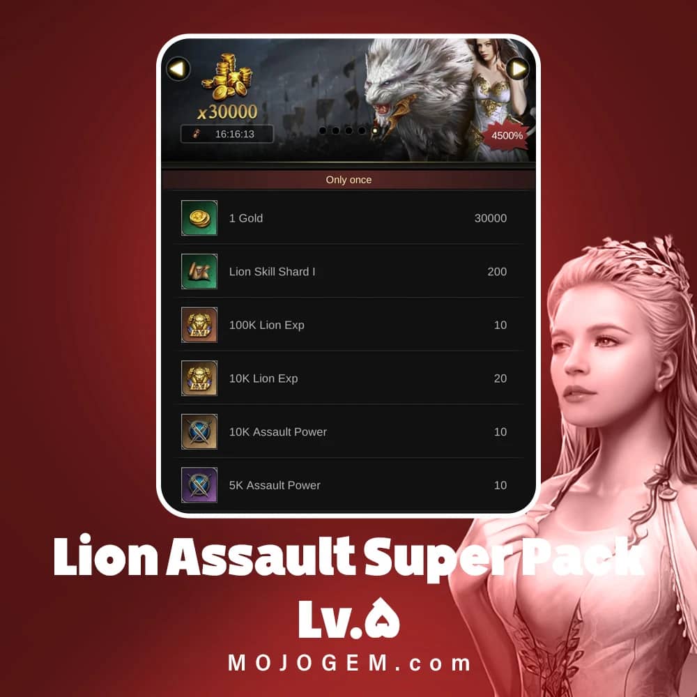 آفر Lion Assault Super Pack Lv.5 کلش اف امپایرز
