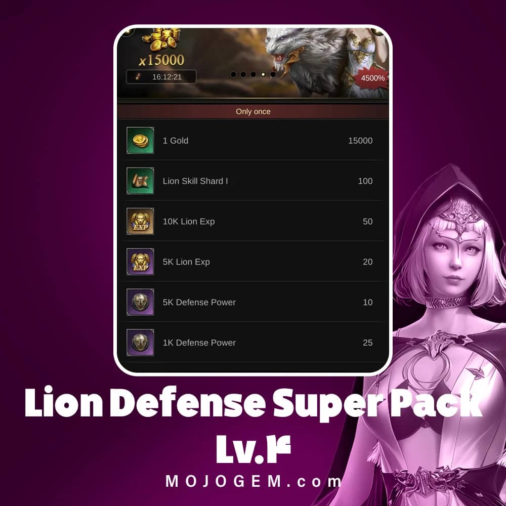 آفر Lion Defense Super Pack Lv.4 کلش اف امپایرز