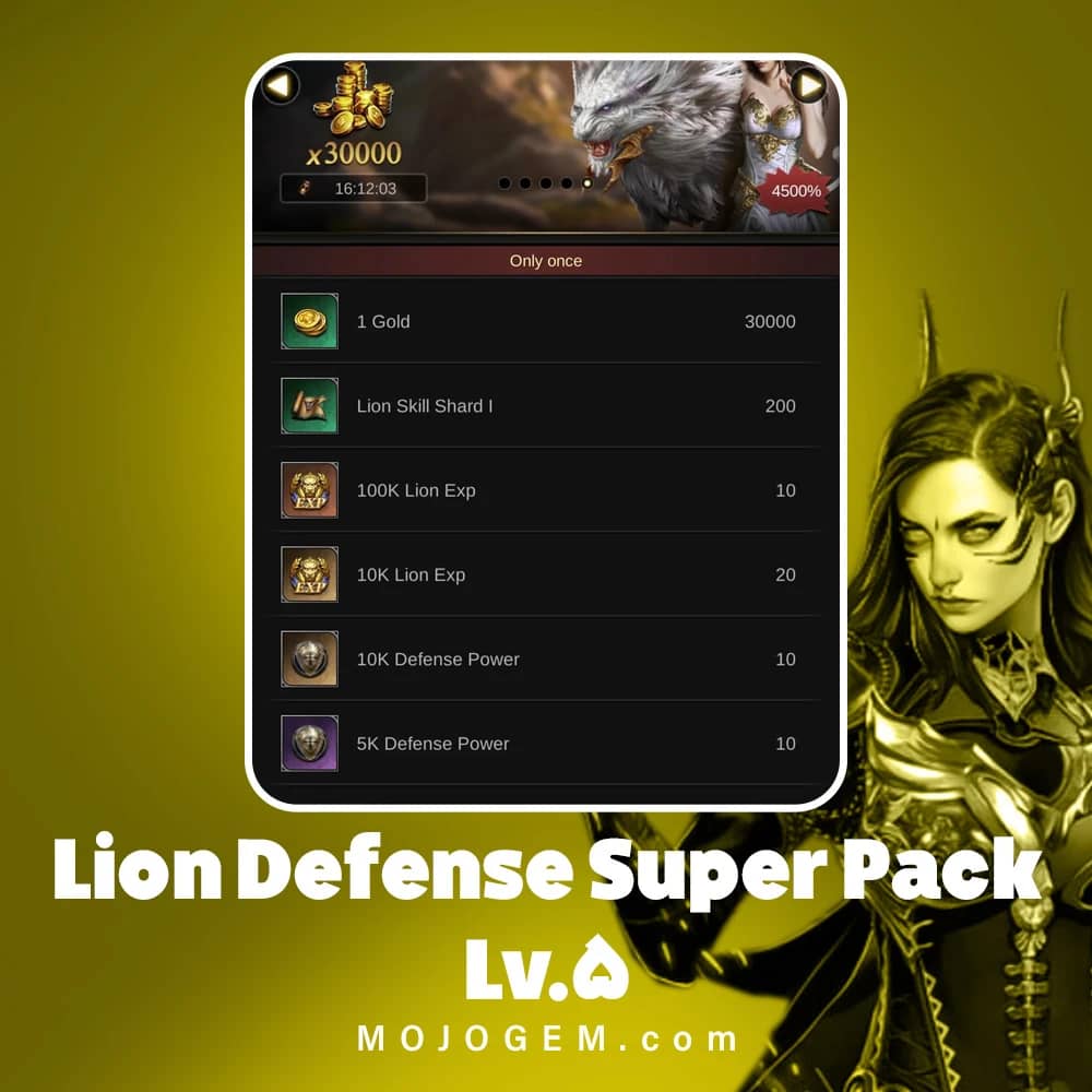آفر Lion Defense Super Pack Lv.5 کلش اف امپایرز