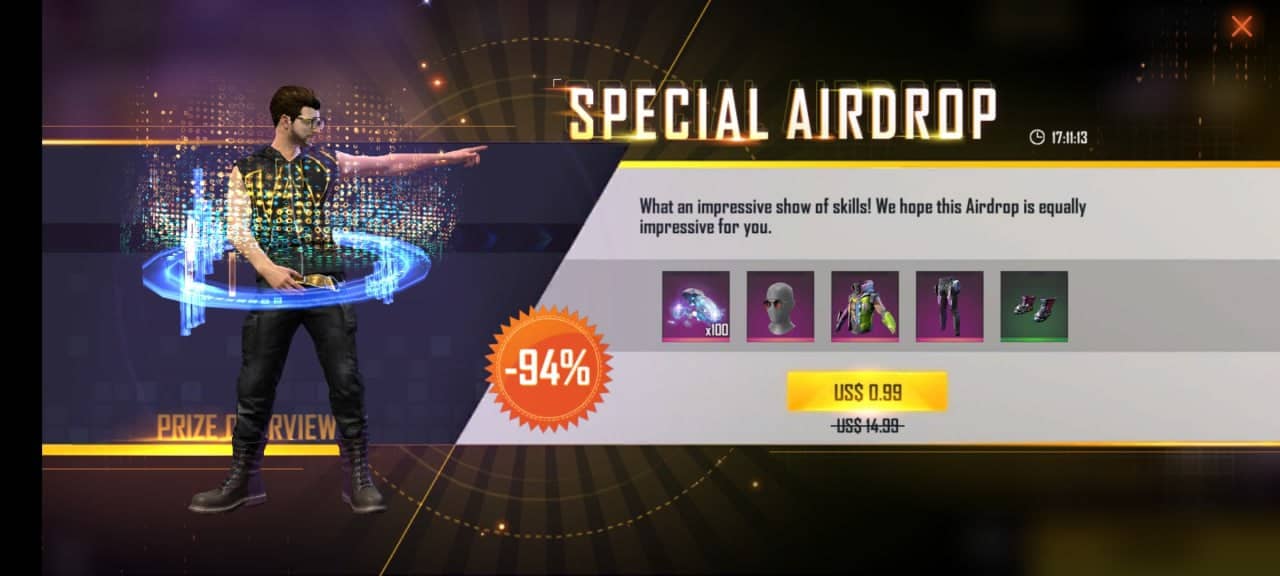 ایونت 0.99 دلار Special Air Drop فری فایر (Free Fire)