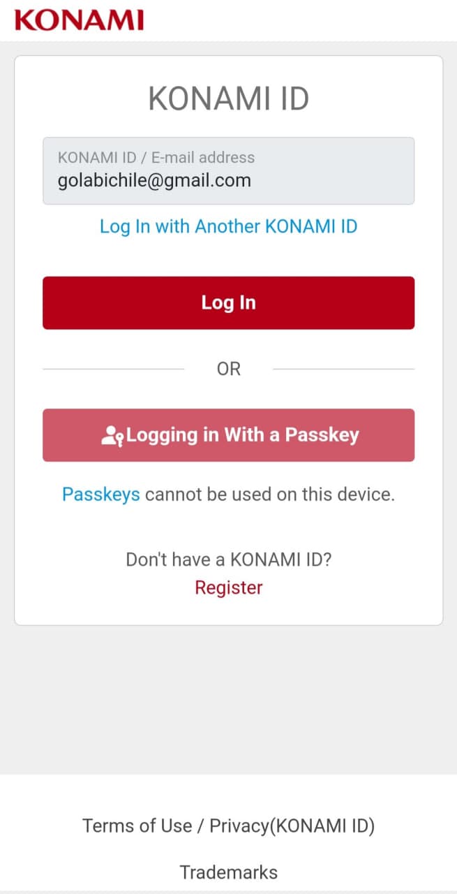 ورود ایمیل یا آیدی کونامی