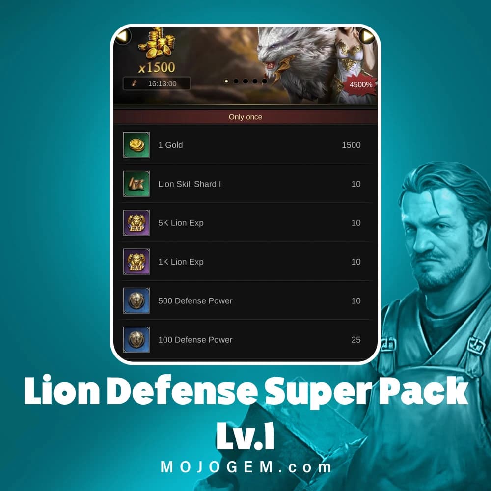 آفر Lion Defense Super Pack Lv.1 کلش اف امپایرز