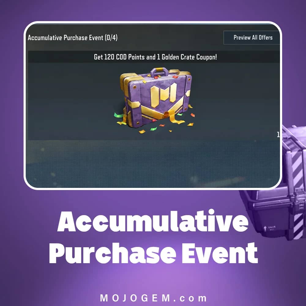 آفر 120CP+Golden Crate Coupon)Accumulative Purchase Event) کالاف دیوتی موبایل
