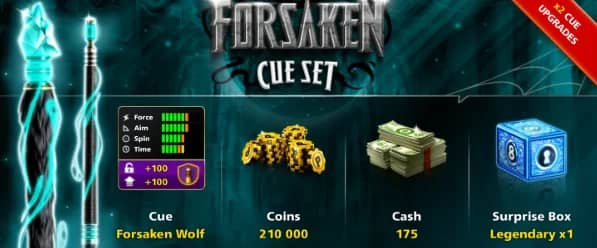 آفر 4.99 دلاری FORSAKEN Cue Set ایت بال پول