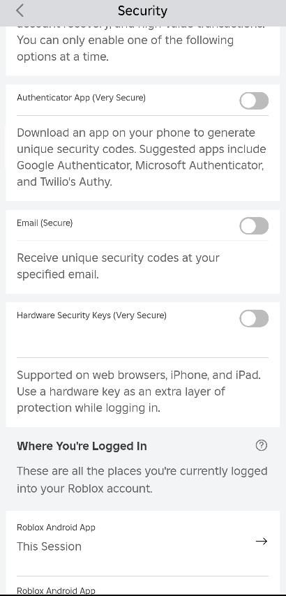 آموزش غیرفعال سازی تایید دو مرحلهای اکانت روبلاکس