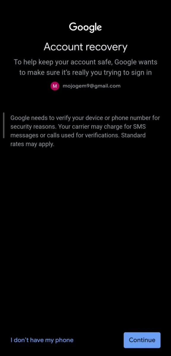 بازیابی رمز جیمیل