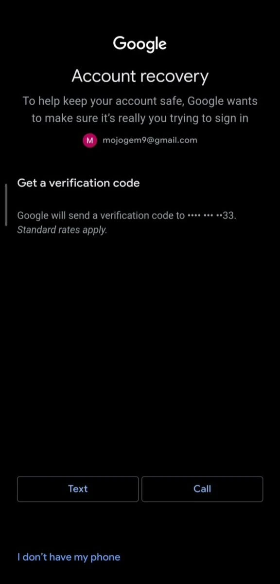 بازیابی رمز جیمیل