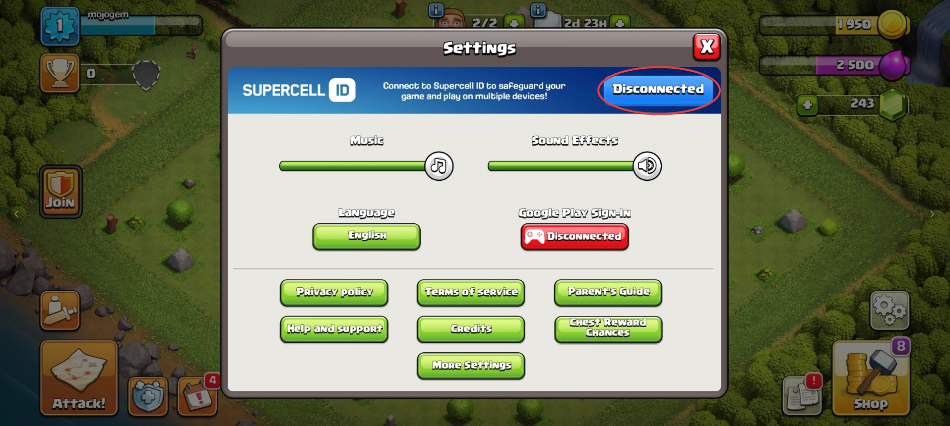 آموزش اتصال به اکانت سوپرسل