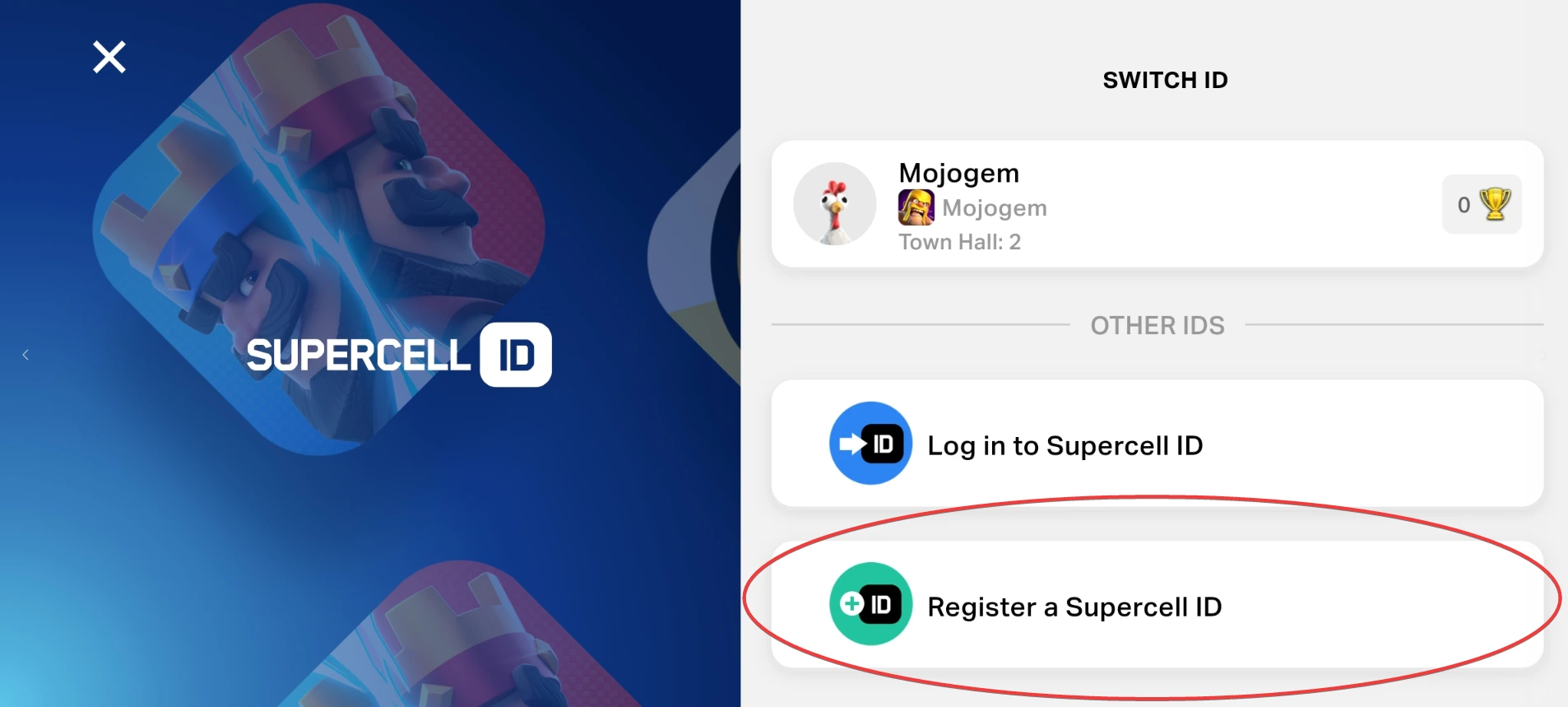 آموزش اتصال به اکانت سوپرسل