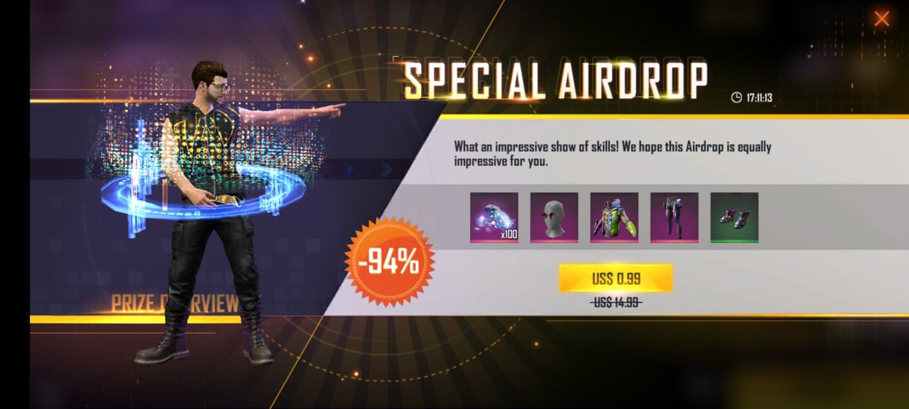 ایونت 0.99 دلار Special Air Drop بازی فری فایر